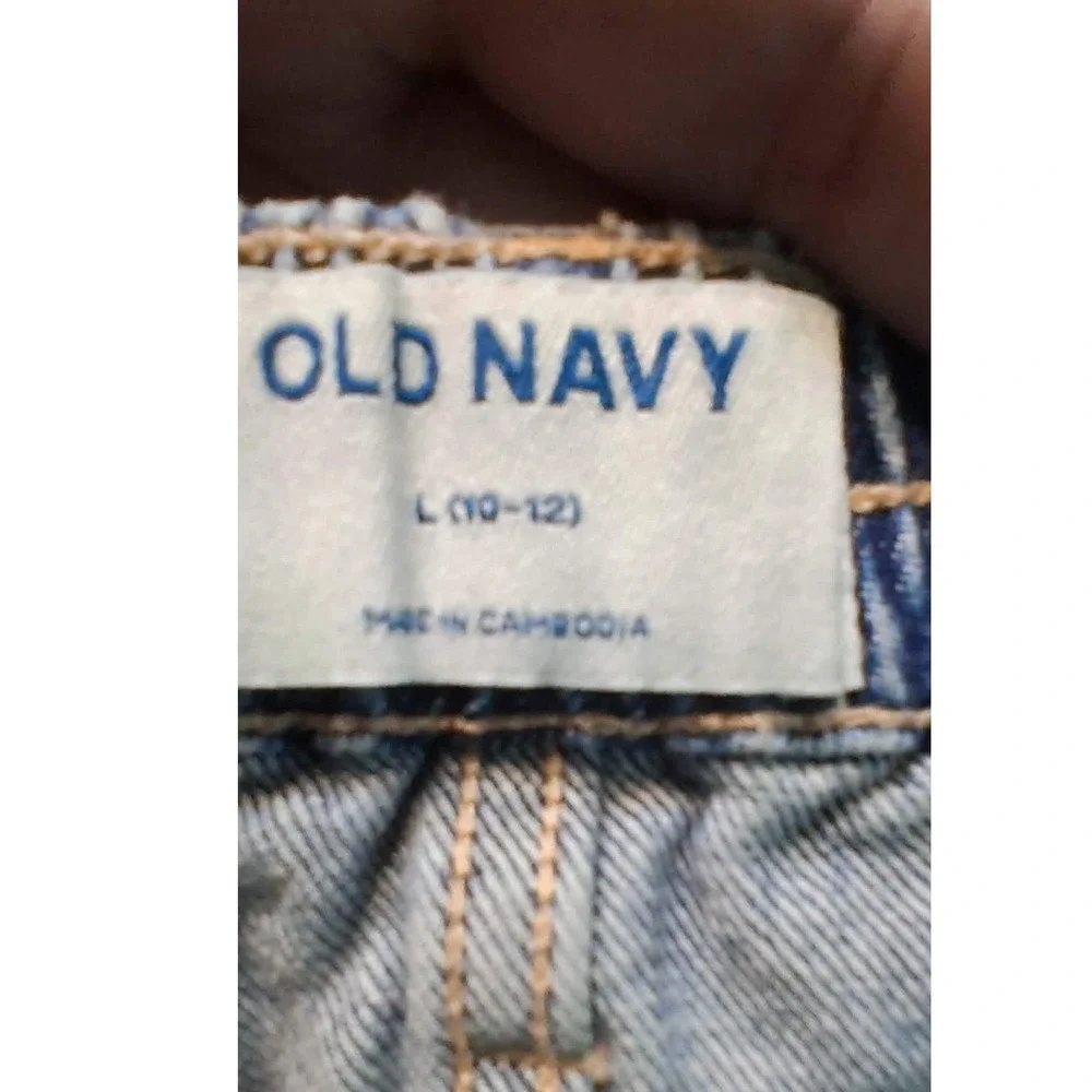 Old Navy Girls Blue Denim Button Front Mini Skirt Medium Wash Size L 10-12